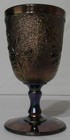 St. Clair "Rose in Snow" Highly Iridized Carnival Blue Goblet, 1968-1970, GREAT! — photo 5