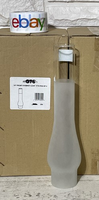 #ad Preowned Clear Frosted Glass Hurricane Oil Or Electric Lamp Chimney 14 X 2 5 8 $17.50