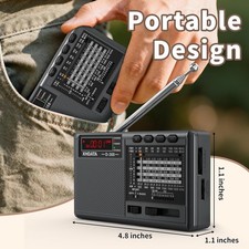 XHDATA D368 Portable Mini Radio Shortwave AM FM SW 12 Band DSP Stereo MP3 Player