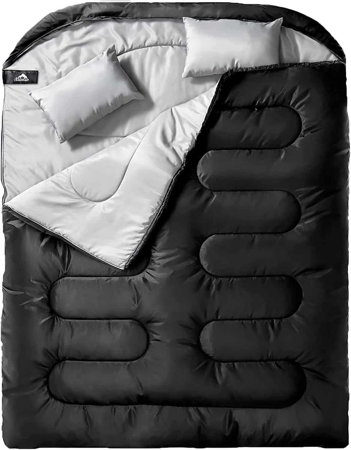 XL Double Sleeping Bag for 2 Adults with Pillow - All Season Camping Gear
