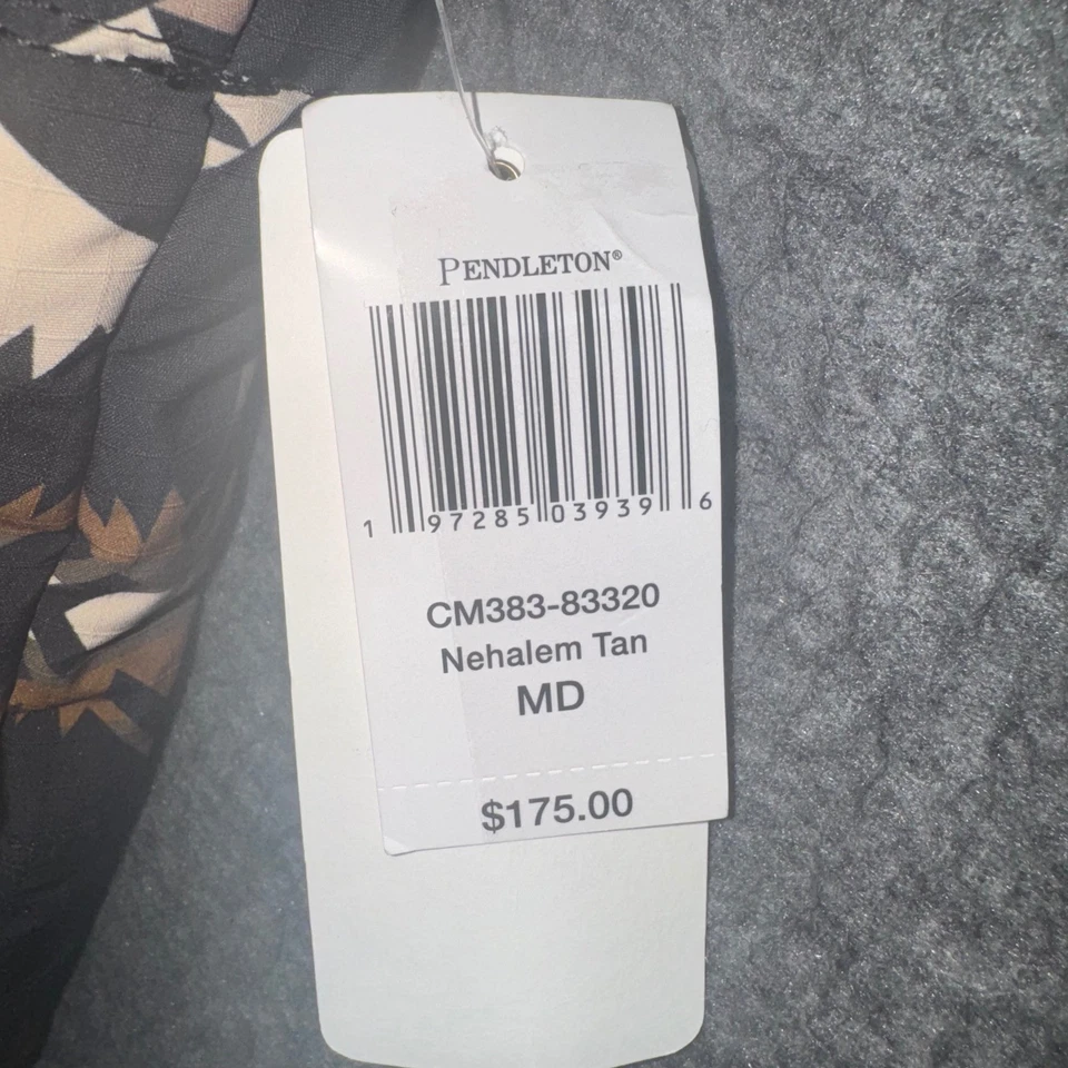 Pendleton Aztec Print Full Zip Puffer Vest Mens Sz M Sleeveless Nehalem Tan NEW - Image 4 of 4