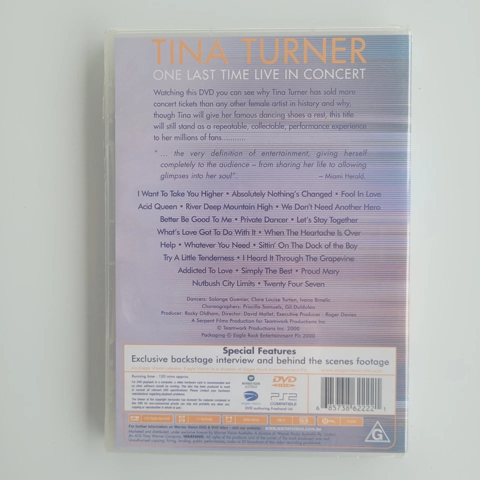 Tina Turner One Last Time Live In Concert - Brand New Sealed Region 4 DVD - image 2 of 4