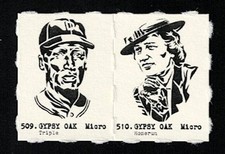 TURKEY STEARNES - EFFA MANLEY Uncut 2-Card Panels VERY RARE Baseball Stamp Card