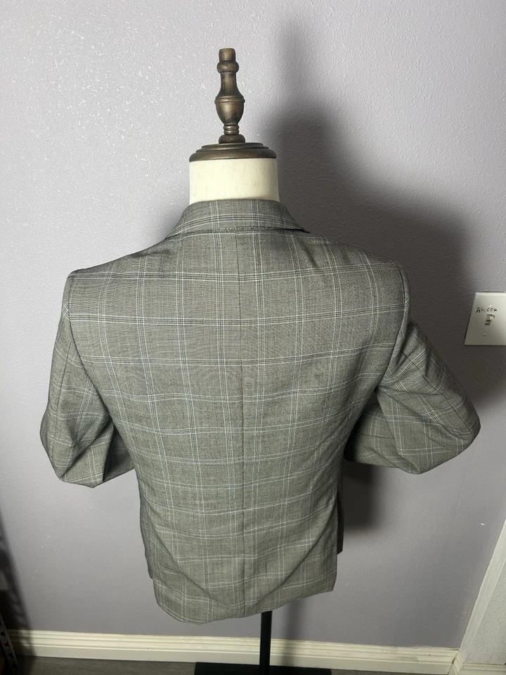 Blazer Brooks Brothers Regent Fit Gris Cuadros Lana Hombre’s 38S Chaqueta de 2 Botones Foto 2 de 4