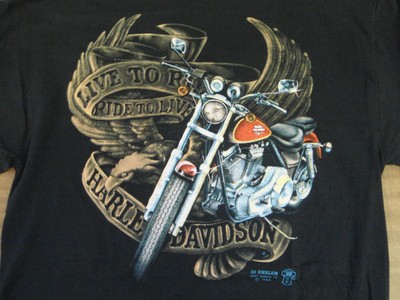 Vintage 3D 80s Harley Davidson T-shirt 
