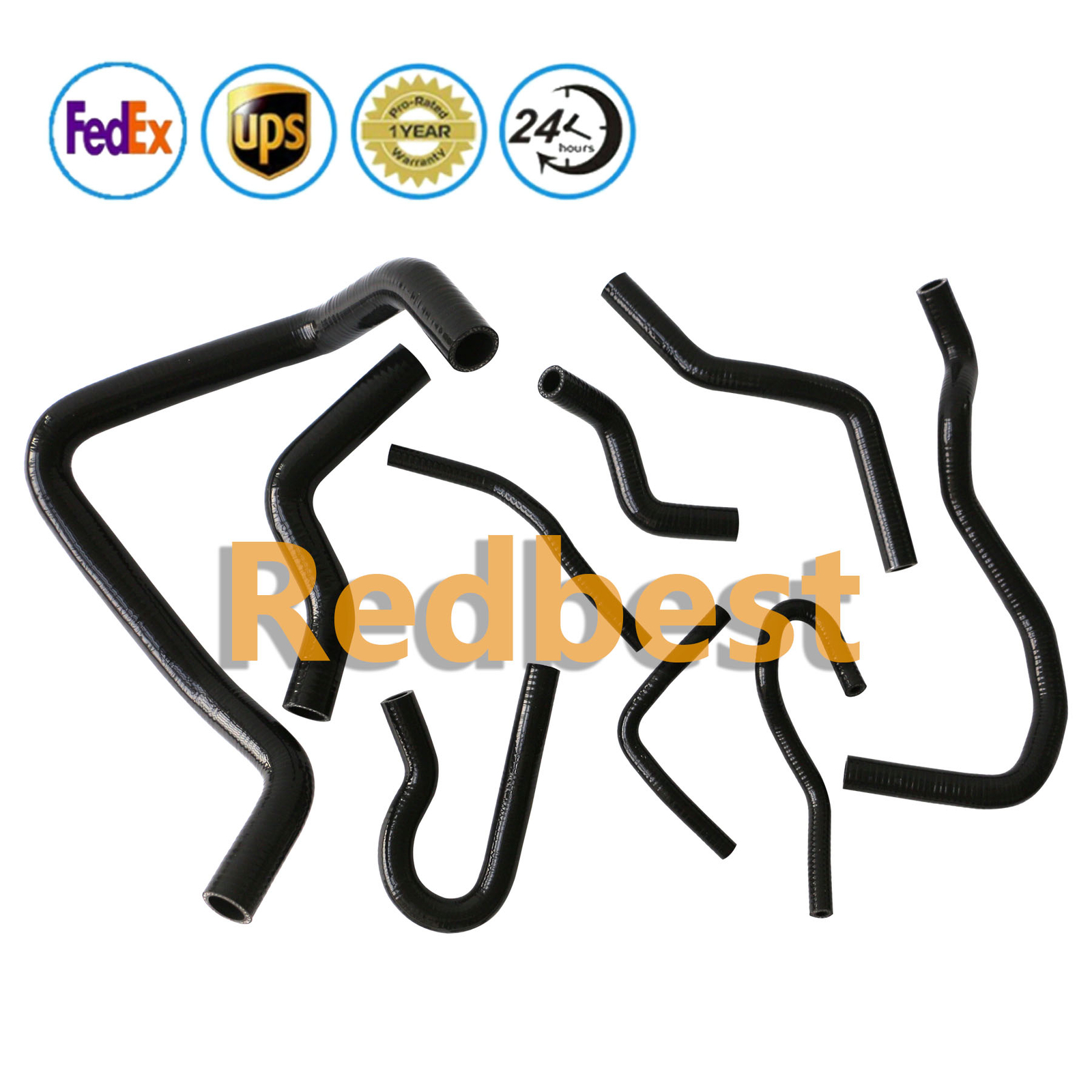 Black Silicone Hose Kit Radiator For 1992-2000 Honda Civic D15 D16 EG EK SOHC