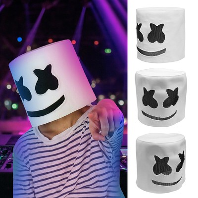 MarshMello DJ Mask Full Head Helmet Party Bar Music Props LED Cosplay Hats