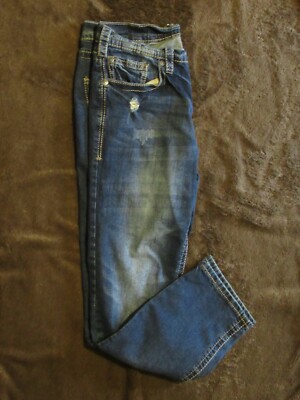 Straight Fit Distressed Denim Jeans 