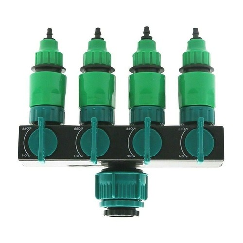 4-way Tap Hose Splitter Garden Drip 4/7 or 8/11 Hose Fittings Pipe Connector Set - Picture 4 of 14