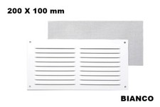 GRIGLIA VENTILAZIONE AREAZIONE DA ESTERNO IN ALLUMINIO BIANCA RETTANG. CM 20X10