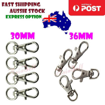 4pcs 30mm/36mm Metal Clasp Swivel Trigger Clips Snap Hooks Key Ring Keychain Bag