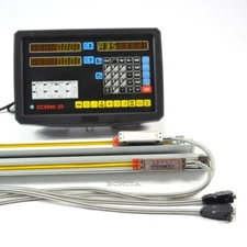 2 Axis Dro Kit Digital Display Readout With Linear Scale For Mill Lathe Machi eb