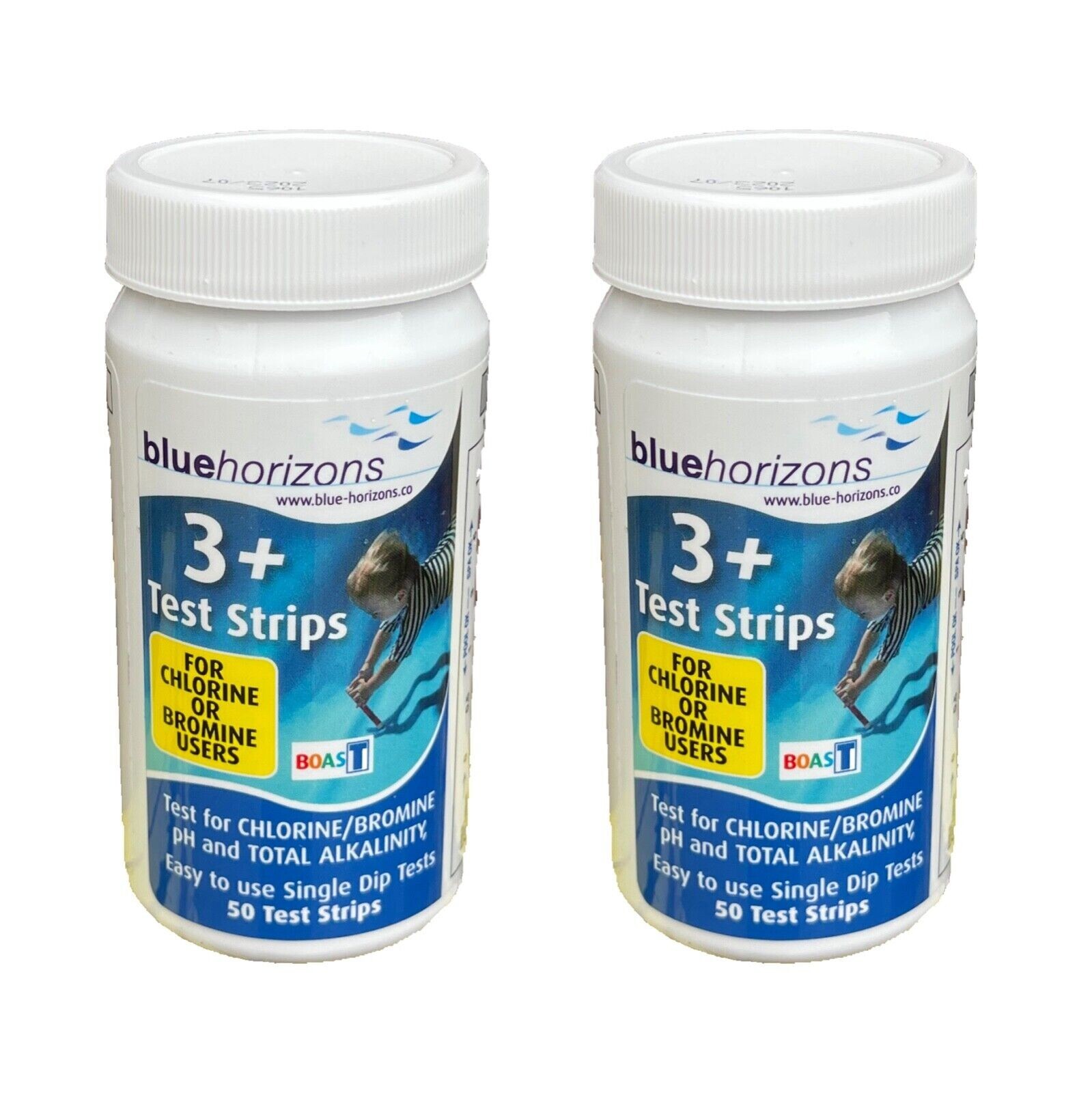 Test Strips for Chlorine or Bromine 3 Way+ Hot Tub and Pool x 2 - 100 strips