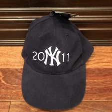 NWT NEW YORK YANKEES MLB BLUE BASEBALL HAT CAP H & R BLOCK 2011 ADJUSTABLE