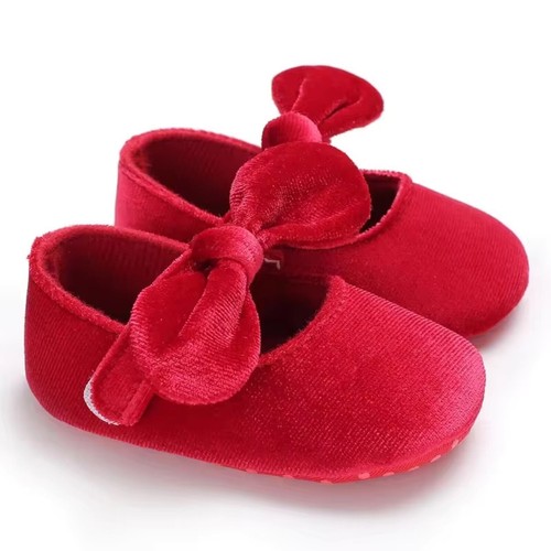 Wedding Party Newborn Shoes Velvet Vintage Newborn Baby Princess Dress Shoes - Picture 12 of 14