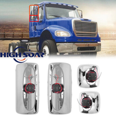 2x Main Mirror & 2x Wide Angle Mirror Heated for 03-16 Freightliner Columbia M2