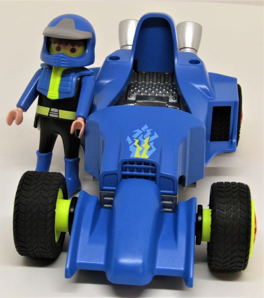 2007 Playmobile Geobra blue race car with driver. eBay