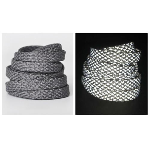 Reflective Flat Shoelaces Sneaker Trainer Shoe Laces 90 120 150cm 12 Colours - Picture 14 of 21