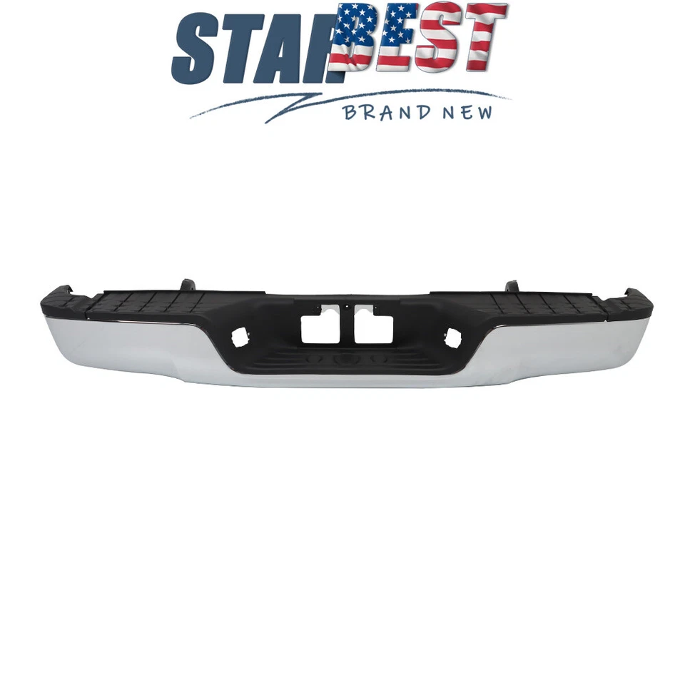 New Chrome - Complete Steel Rear Bumper W/ Hardware For Toyota Tundra 2007-2013 Foto 3 de 4