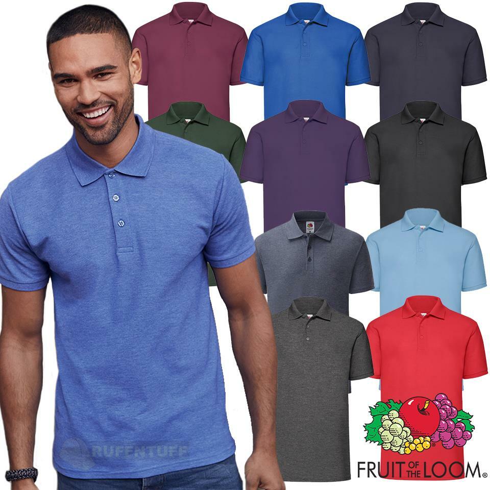 Fruit of the Loom 65/35 Polo Shirts Mens Plain Tee T Shirt | All Colours |  S-5XL | eBay