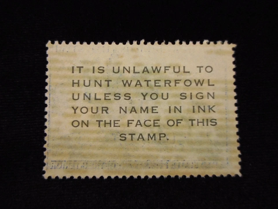 US Federal Duck Hunting Stamp 1952 1953 $2 Harlequin Blue Signed Migratory Bird - Image 2 of 4