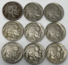 Lot Of 9 Different Mixed Date USA Buffalo Nickels Various Grades. C-899
