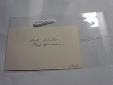 Roy Emerson Signed index Card