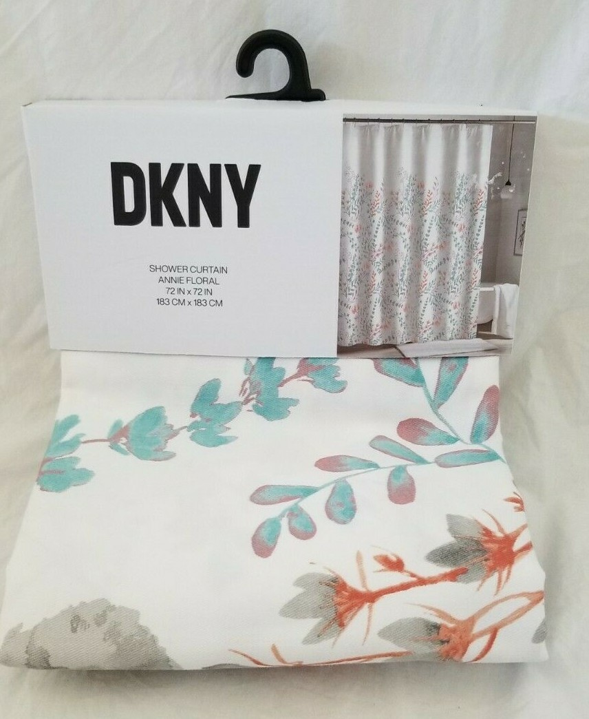 DKNY Annie Floral Fabric Shower Curtain 72" x 72" NIP eBay
