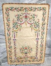 STUNNING 1920s-1930s Turkish Ottoman Handmade Appliqued Embroidered Prayer Rug