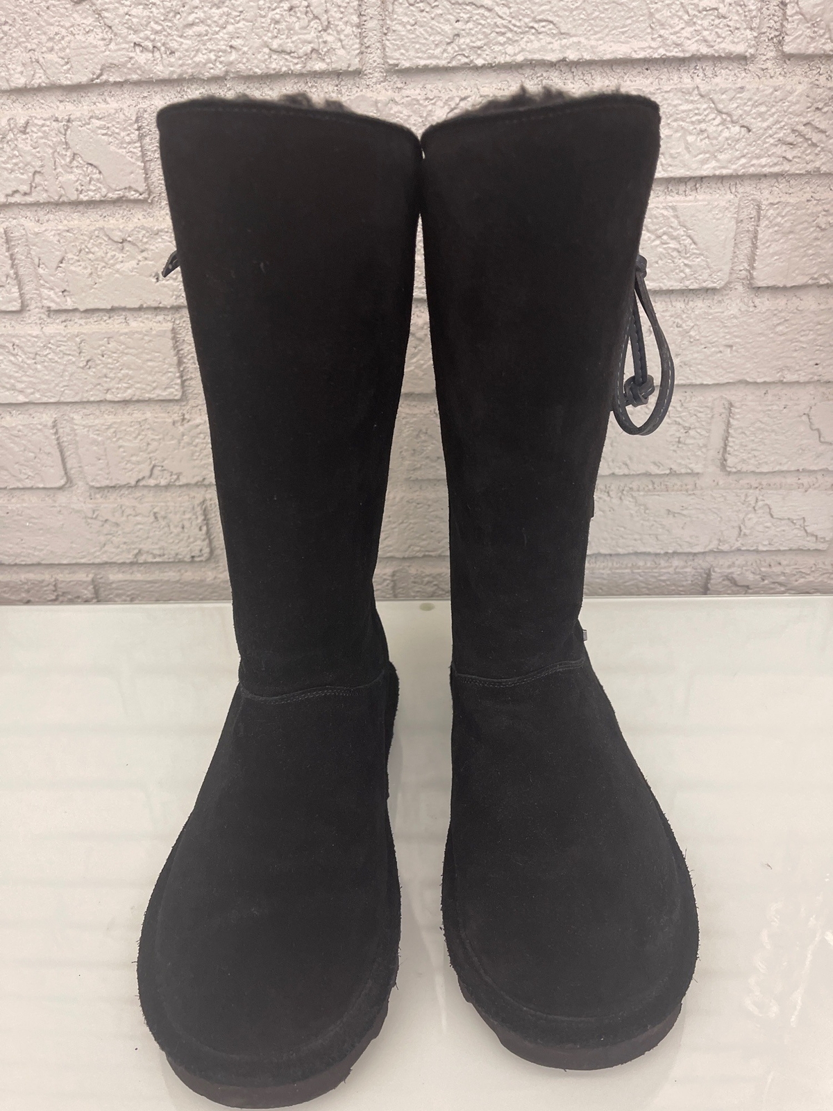 Bearpaw Black Rita Cow Suede Lace Up 