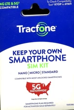 New Tracfone Prepaid Sim Card 3 in 1 cdma 5g  VERIZON TRACK PHONE #515