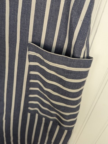 Altar'd State Women Button Up Front Tie Skirt Blue White Striped Pockets Size L - Picture 5 of 9