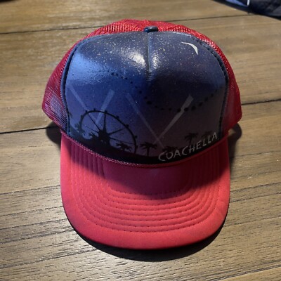 Coachella Music & Arts fest Trucker Snap Back Hat Red