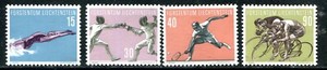 Liechtenstein #320-323 Light Hinged Sports Swimming Fencing Cycling Tenni Cat 15