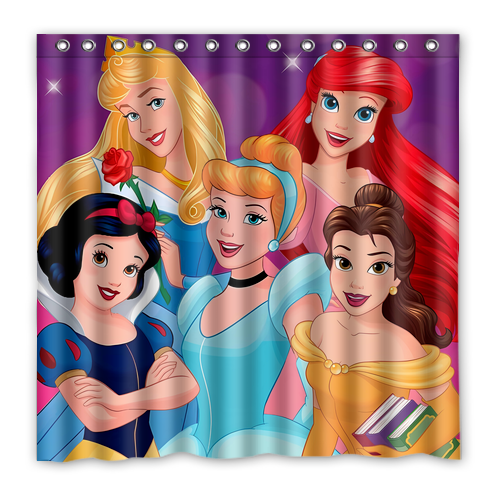 Waterproof Shower Curtain Disney Princess Polyester Decor Bathroom - Picture 20 of 41