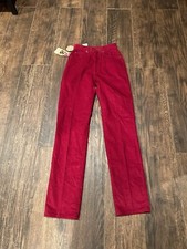 NWT Vintage LEE Riders High-Waist Corduroy Pants Teens 24x33 Red UNION Talon