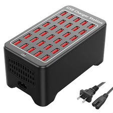 150W 30 Ports Desk USB Fast Charger Charging Station for Cell Phone Tablet iPad