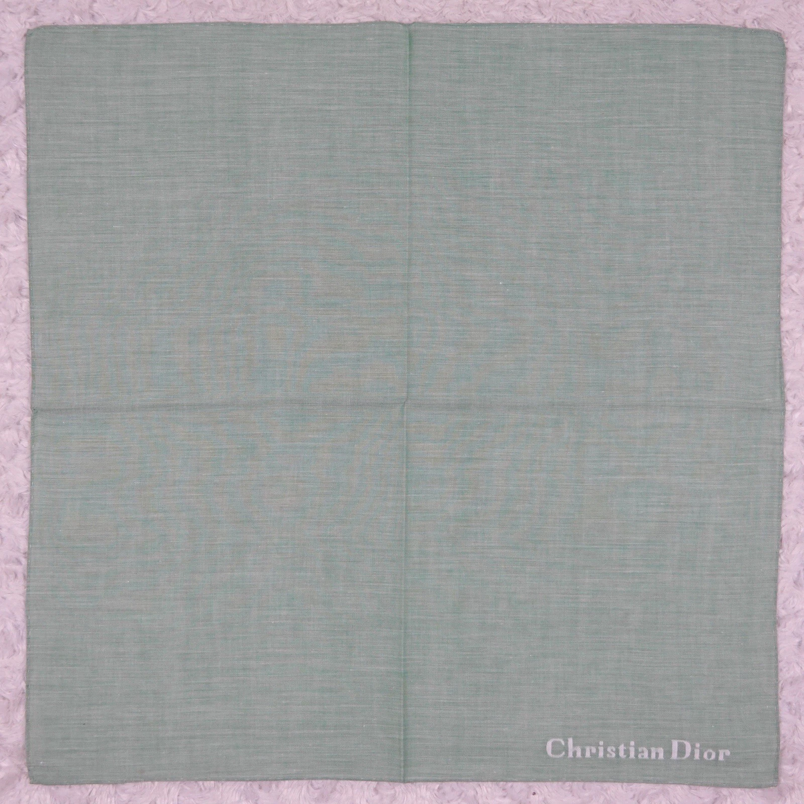 Foulards de poche carrés K705 Christian Dior vert blanc foulard solide 18
