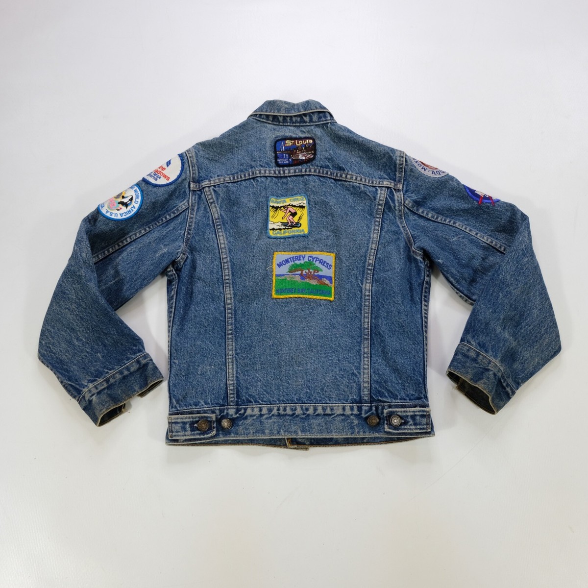 Rare VTG LEVI'S Custom Americana Patches Denim Jean Jacket Rare VTG LEVI'S Custom Americana Patches Denim Jean Jacket