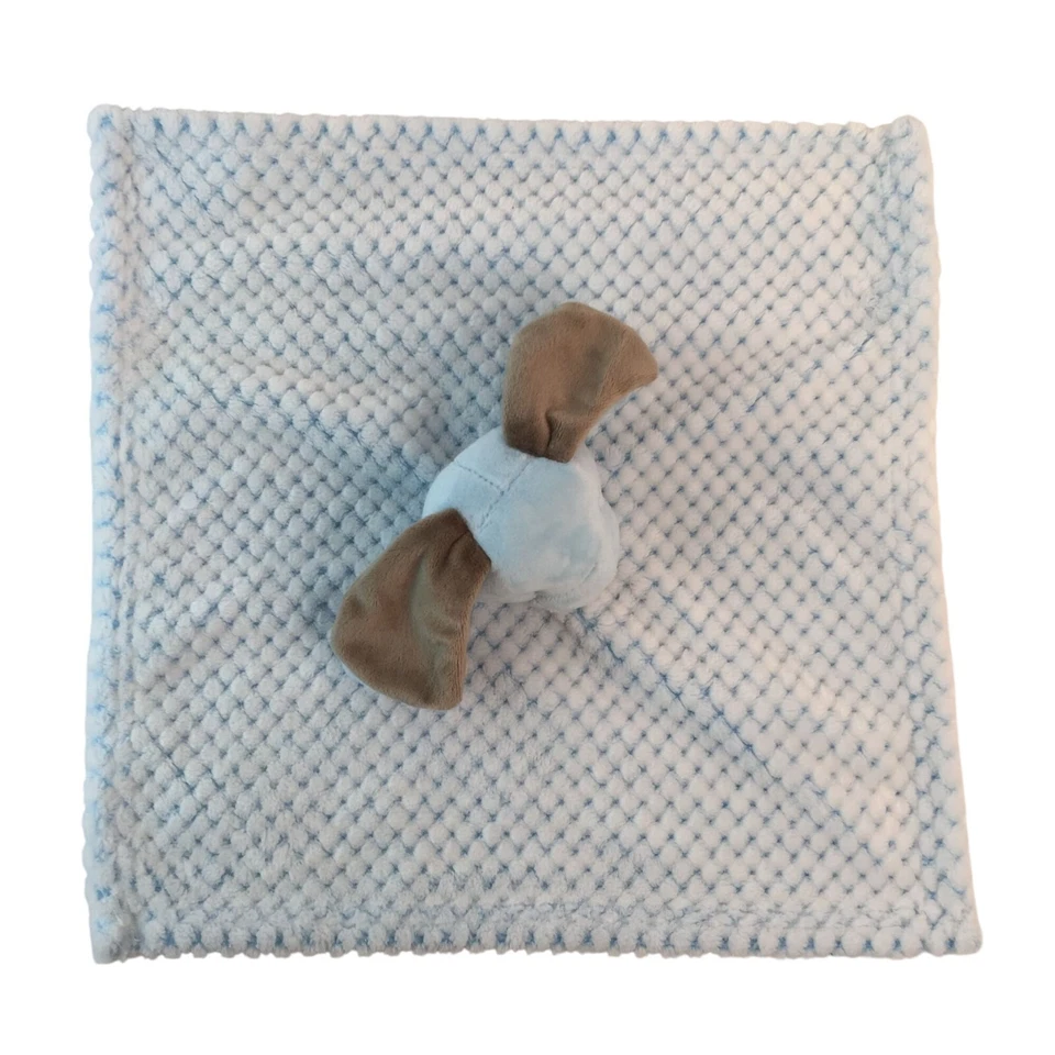 Okie Dokie Blue Puppy Dog Lovey 13" Minky Dots Baby Security Blanket - Image 3 of 4