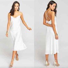 Show Me Your Mumu Verona Cowl Dress In Ivory Luxe Satin Small New