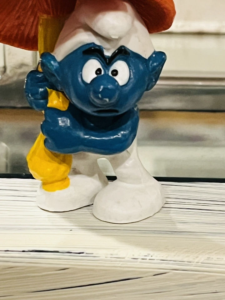 De colección Pitufos 1979 Paraguas Pitufo Seta Raro Figura Juguete Schleich Peo Run 2 Foto 4 de 4