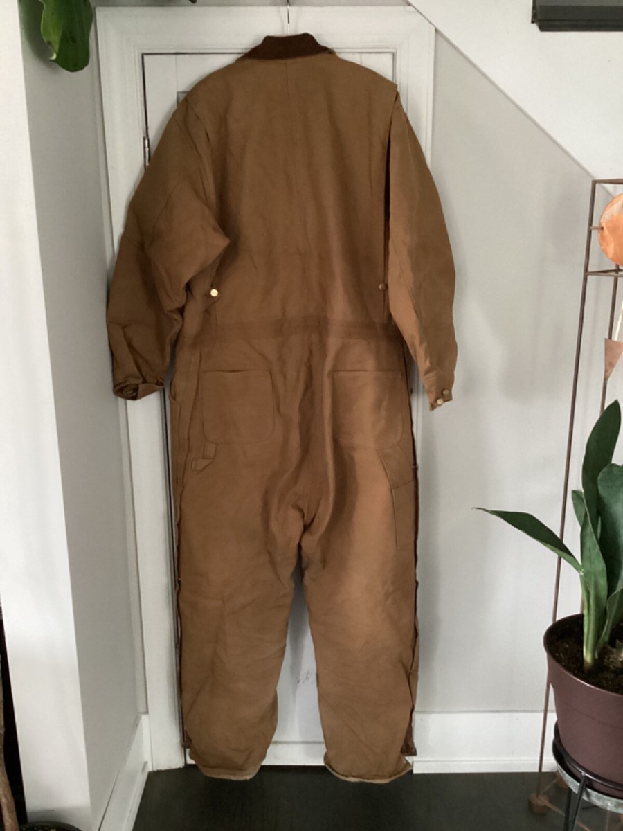Carhartt Insulated Quilted Coveralls Duck Brown USA 996QZT - Size