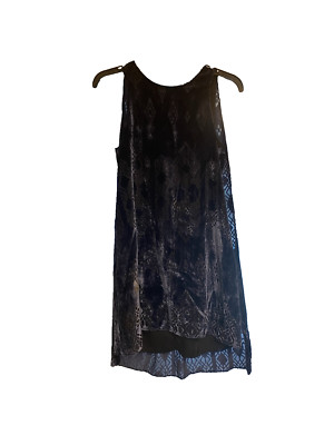 Anthropologie Nomad Morgan Carper Sleeveless Mini Blue  Velvet Dress W/Cape Xs