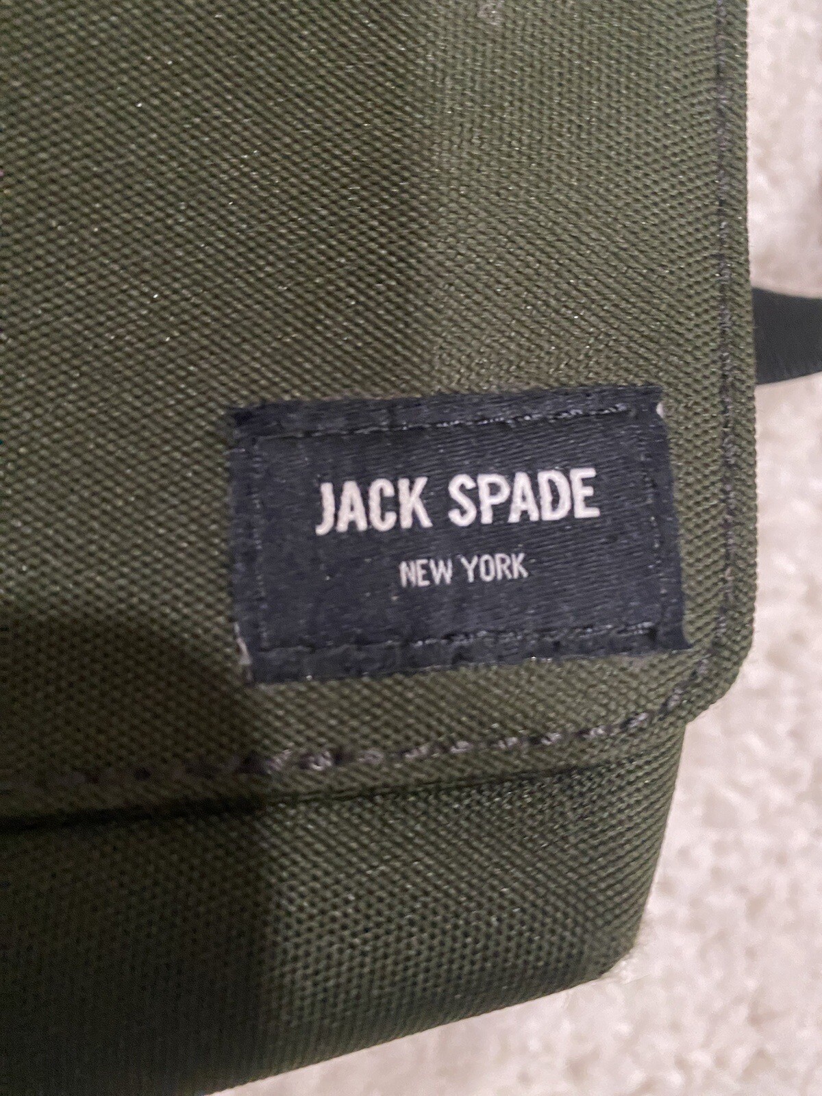Jack Spade Black Canvas Messenger Bag 17" x 12"