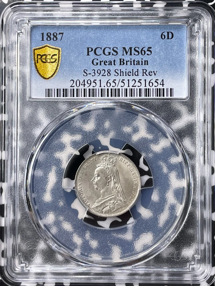 1887 G.B. 6 Pence Sixpence PCGS MS65 Lot#G9396 Silver! Gem BU! S-3928 - Image 2 of 4