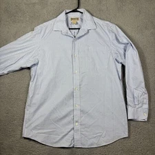 Duluth Trading Co Classic Blue Checkered Button-Down Shirt Cotton Casual Men's L