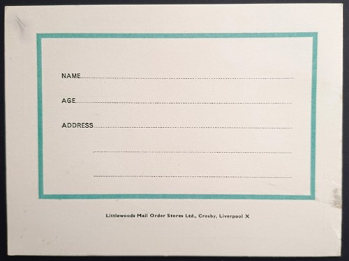 Early LITTLEWOODS Liverpool Little Woody Club 2-fold Birthday Greetings Card - Picture 3 of 3