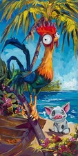 Hei Hei and Pua Steve Barton - LE Gicl&eacute;e on Canvas Disney Fine Art Moana