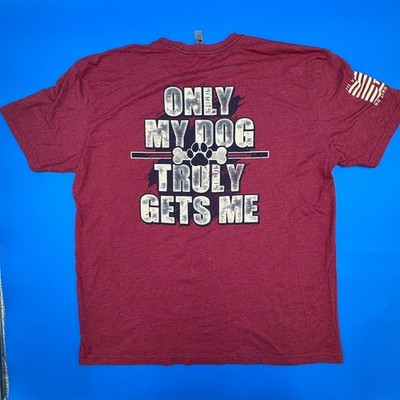 Til Valhalla Project TVP Only My Dog Truly Gets Me Red Graphic T-Shirt Mens XL